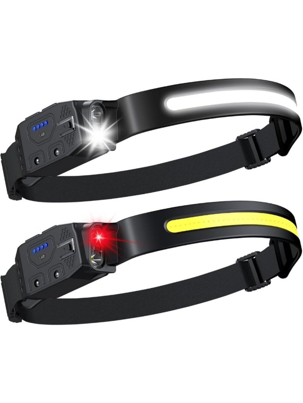 Rechargeable 2-Pack Headlamp with 230° Wide Beam - Perfect for Hard Hat Use
